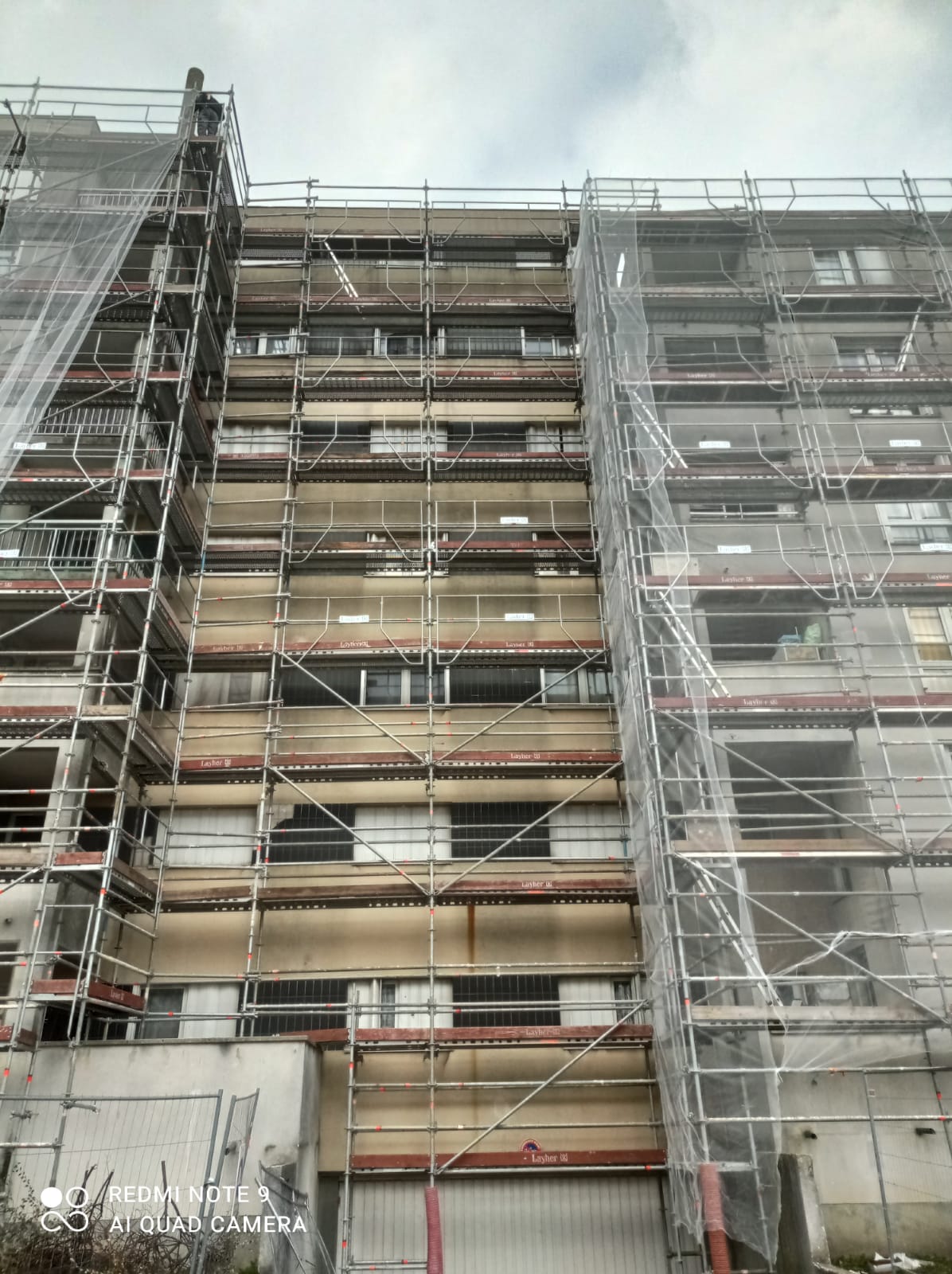 Échafaudage façade immeuble