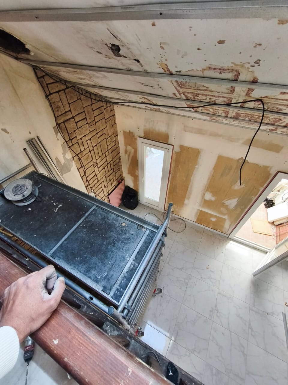Échafaudage toiture de maison
